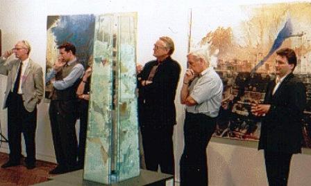 Löwenbauten -Orkus und Zenit-, 180 x 160cm  Reichstag u. Reichstagspalais, und -Potsdamer Platz-, 180 x 190cm Fotomalerei auf Nessel, Werkgruppe, 1998-2000
